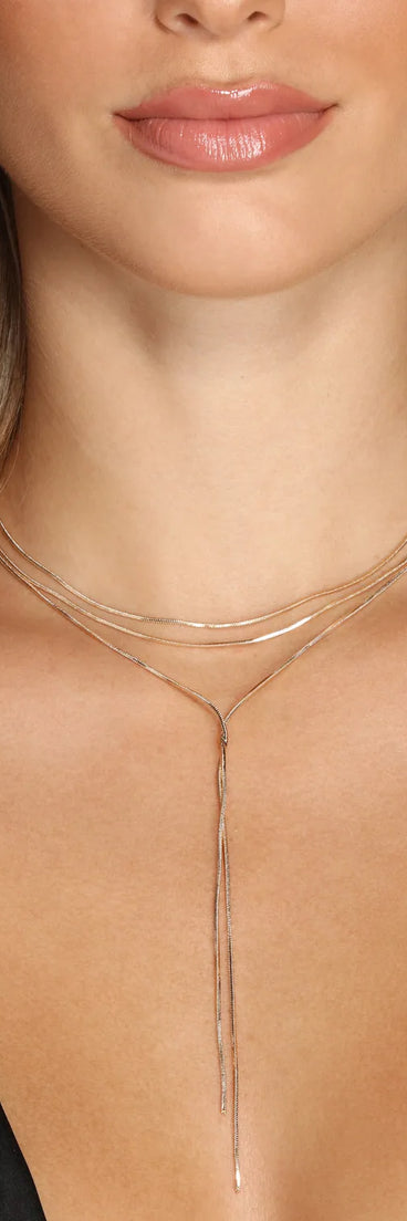 Twisted Layered Short Lariat And Choker