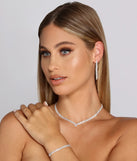 Celebrate in style with the All In The Shine Necklace Set, a silver formal wedding guest dress featuring an elegant silhouette and luxe details, perfect for a black-tie celebration.