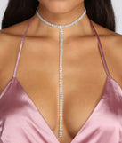 Rock On Rhinestone Lariat Necklace