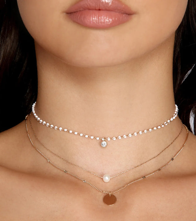 Layered In Pearls Choker Set