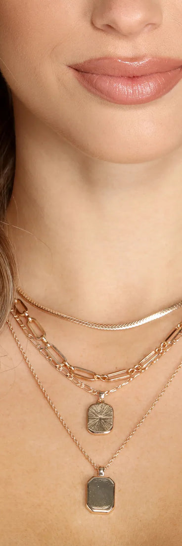 Charmed Beauty Chain Link Necklace Set