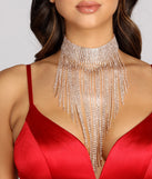 Oh She Extra Rhinestone Fringe Necklace