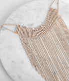Oh She Extra Rhinestone Fringe Necklace