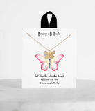 18K Dipped Butterfly Cubic Zirconia Charm Necklace