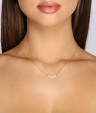 18K Gold Dipped Cubic Zirconia Dainty Wing Necklace
