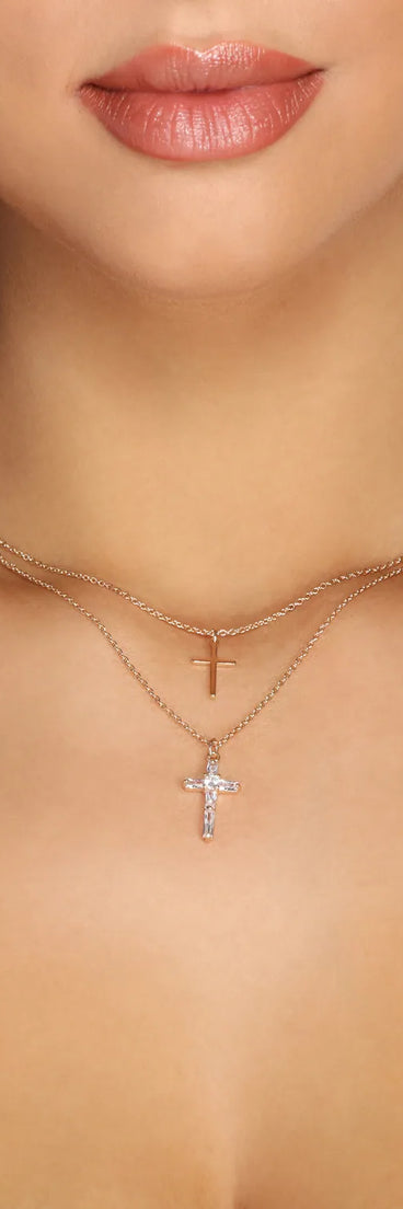 Send Me An Angel Cubic Zirconia Cross Necklace