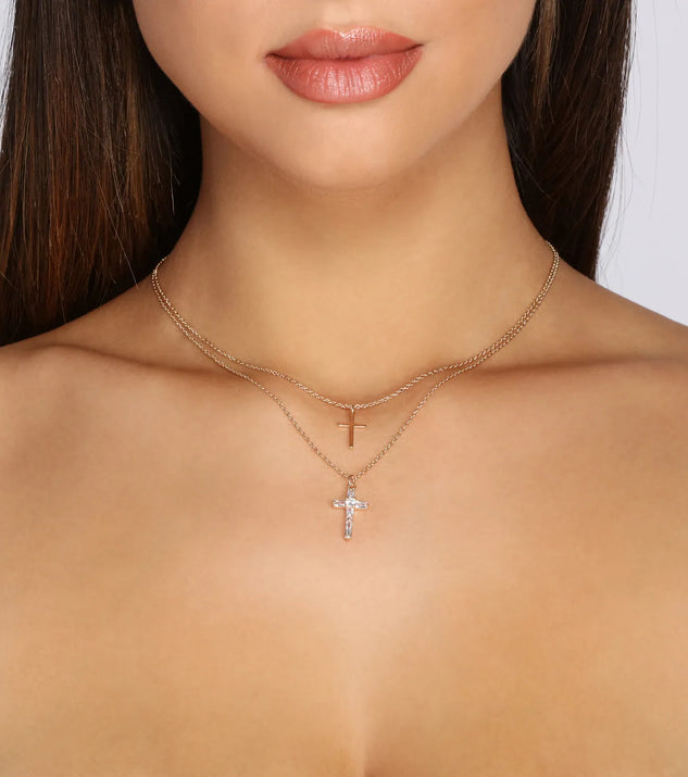 Send Me An Angel Cubic Zirconia Cross Necklace
