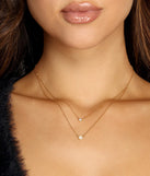 Cubic Zirconia 18K Gold Dipped Mom And Daughter Necklace
