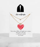 Cubic Zirconia 18K Gold Dipped Mom And Daughter Necklace