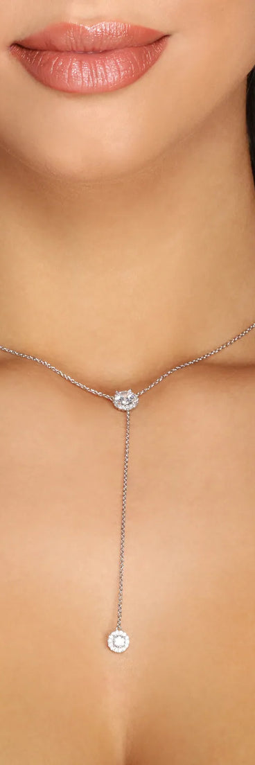 Dropping Hints Cubic Zirconia Lariat Choker