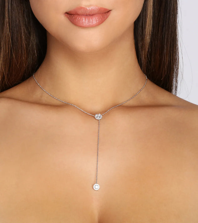Dropping Hints Cubic Zirconia Lariat Choker