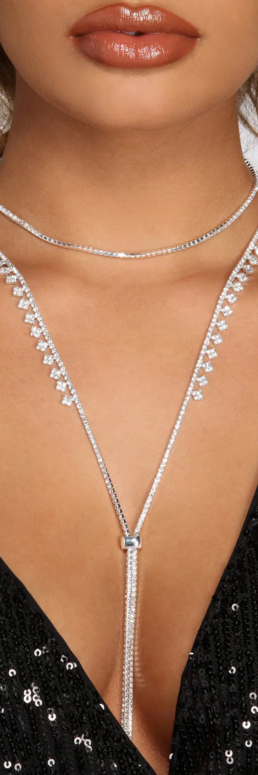 Drop Stone Lariat Choker Necklace