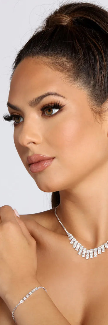 Mesmerizing Rhinestone Collar And Bracelet Set