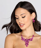 Floral Gemstone Statement Necklace Set