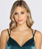 I Like To Be Extra Rhinestone Choker Lariat
