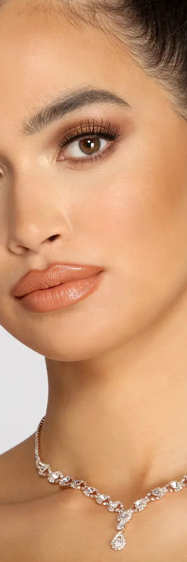 Drops Of Sparkle Rhinestone Necklace Set