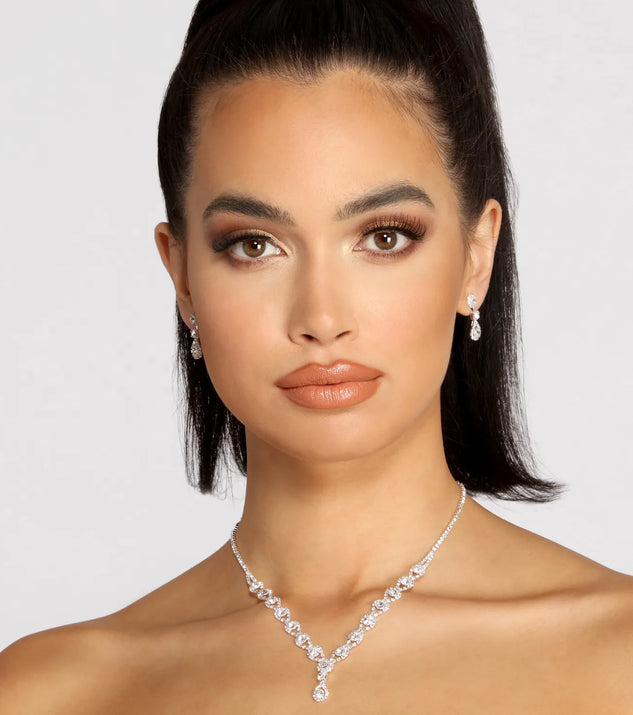 エルセーヌ　ノンセルクイックwith SUPER　jewelry　ball Drops Of Sparkle Rhinestone Necklace Set | Windsor