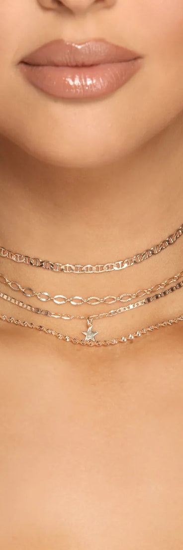 Dainty Chain Choker and Star Charm Multi Pack