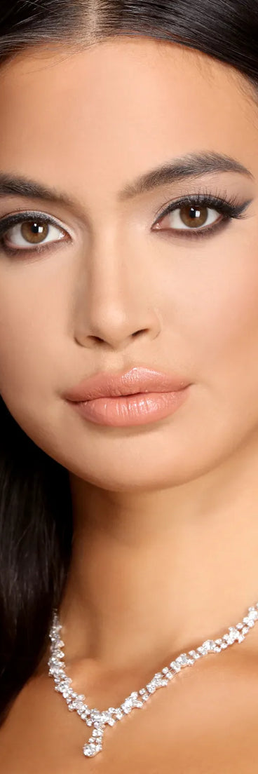 Rhinestone Romance Necklace And Earrings Set