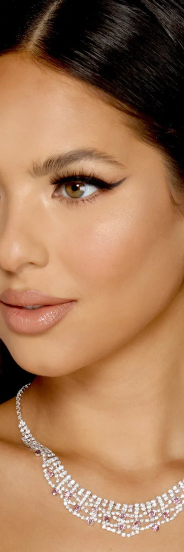 So Luxe Rhinestone Collar and Earring Set