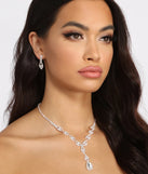 Endless Elegance Rhinestone Necklace + Earring Set