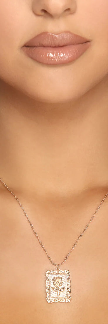 Rose Pendant Dainty Chain Necklace
