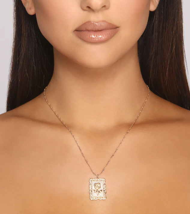 Rose Pendant Dainty Chain Necklace