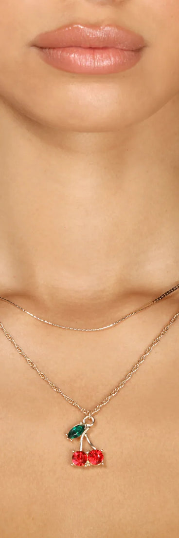 Cherry Charm Layered Necklace