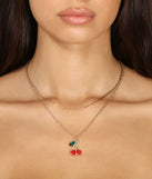 Cherry Charm Layered Necklace