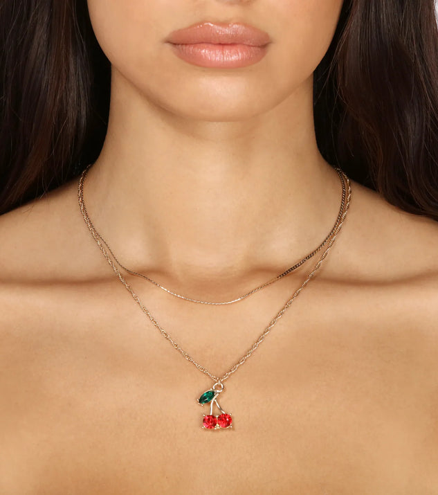 Cherry Charm Layered Necklace