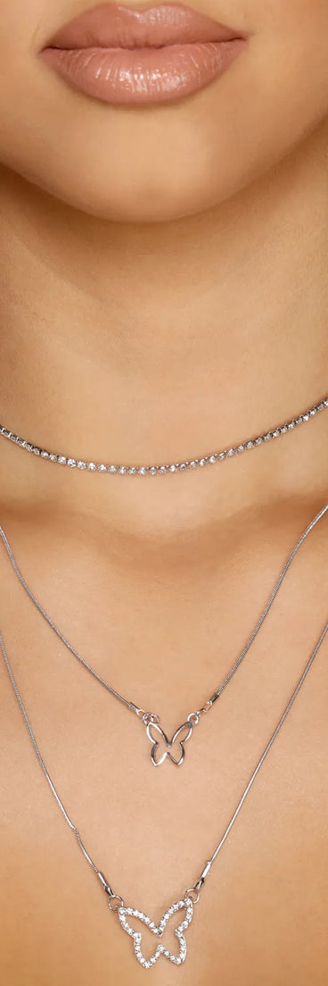 Natural Beauty Butterfly Charm Necklace Pack