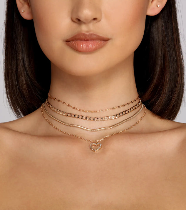 Trendy Babe Four-Pack Necklace Set