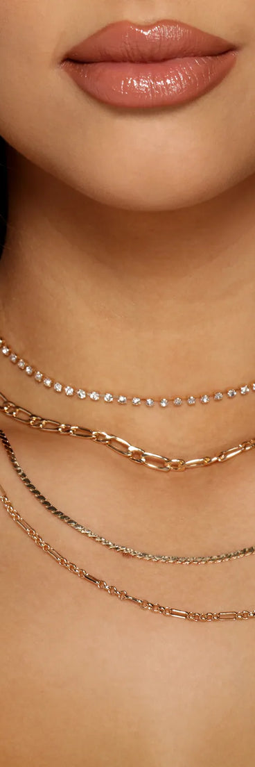 Layered In Dainty Luxe Rhinestone Necklace Pack