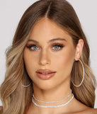Rhinestone Luxe Multi Choker And Hoops Set