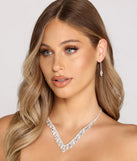So Adored Rhinestone Collar And Duster Earrings Set