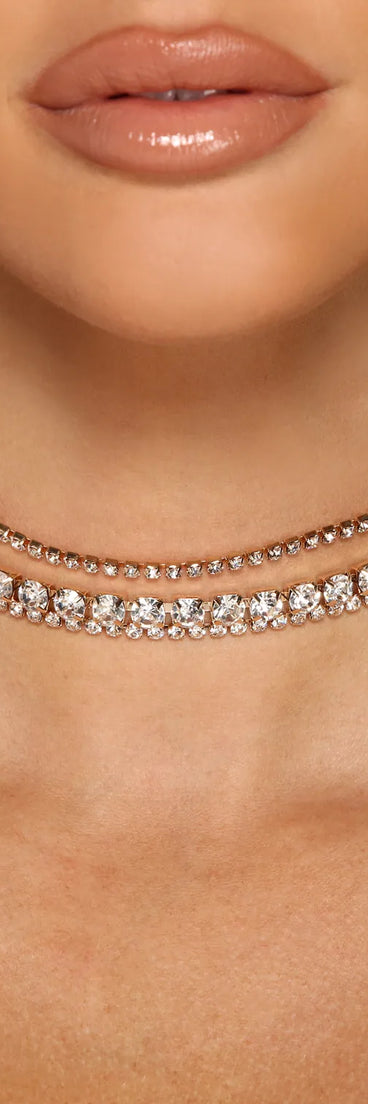 Triple Threat Rhinestone Choker Set