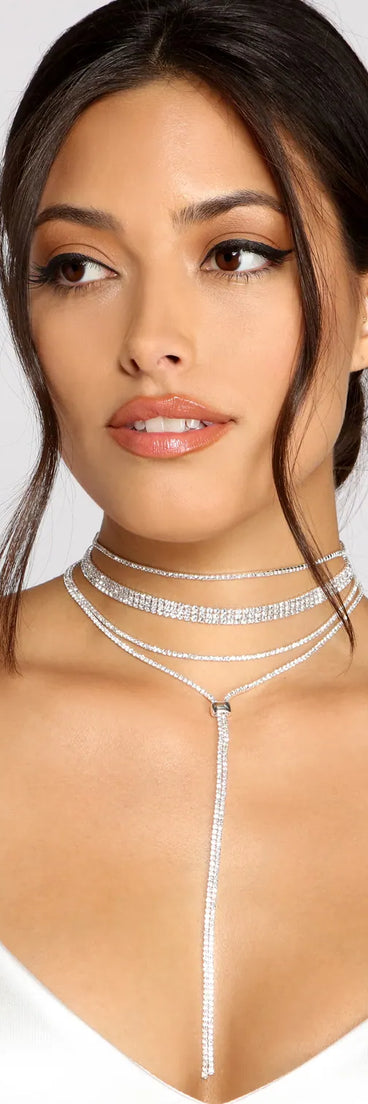 Major Glam Status Rhinestone Necklace Set