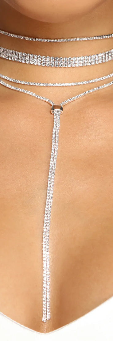 Major Glam Status Rhinestone Necklace Set