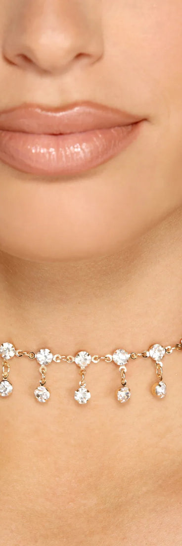 Glam And Glow Rhinestone Choker Necklace