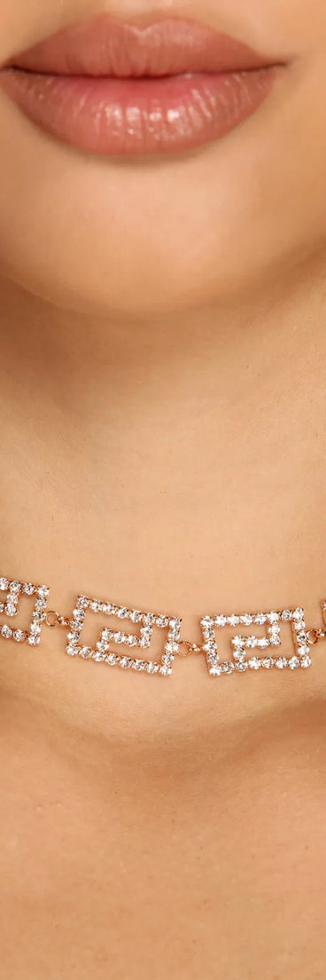 Chic Greek Key Choker Necklace