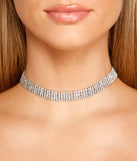 Dramatic And Glam Rhinestone Choker Necklace