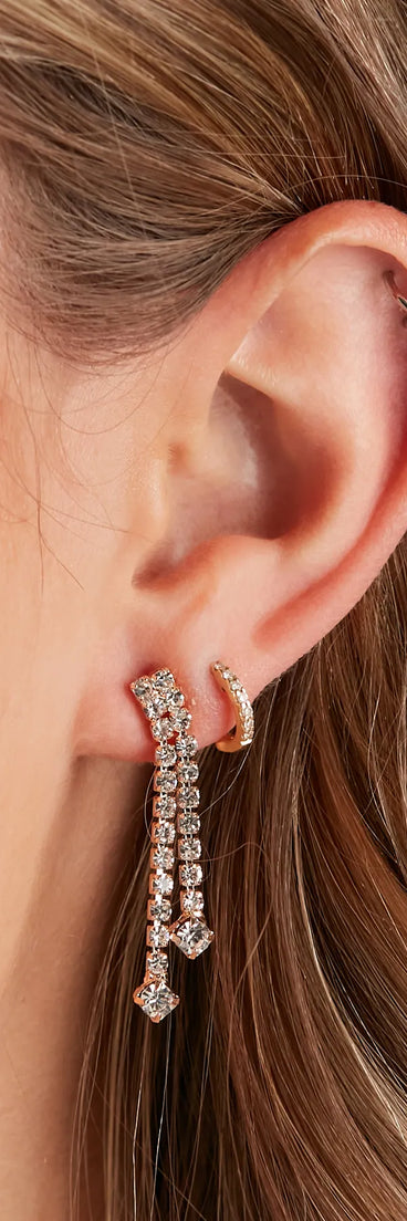 Reign In Glam Rhinestone Collar And Earrings Set