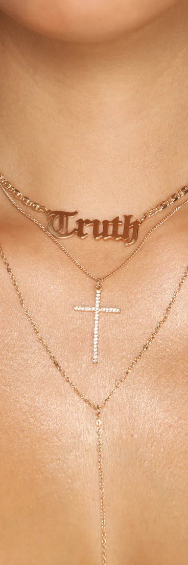 Four Layer Truth Cross Necklace