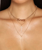 Four Layer Truth Cross Necklace