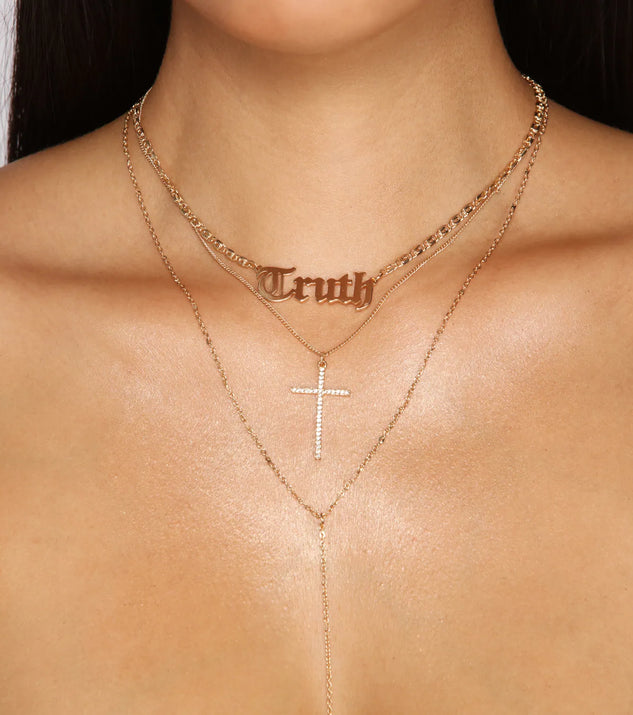 Four Layer Truth Cross Necklace