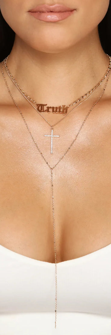 Four Layer Truth Cross Necklace