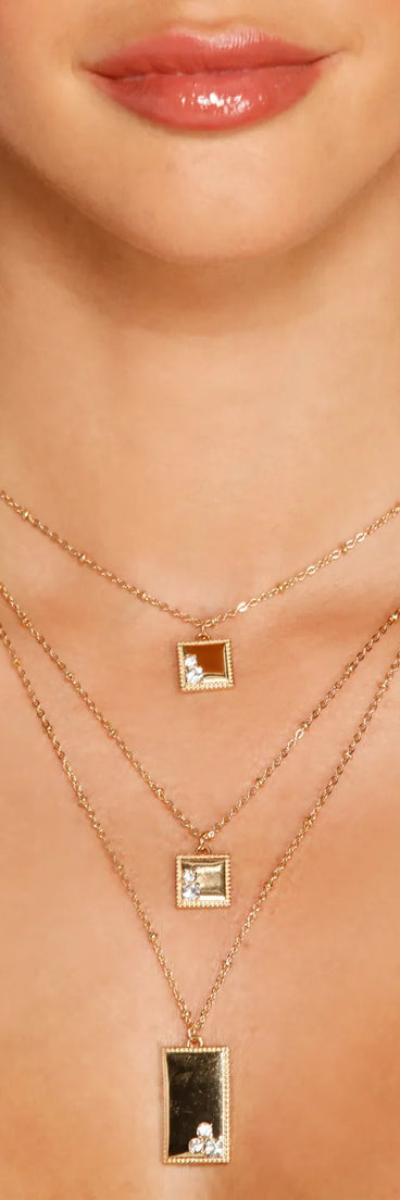 Simple Glam Layered Necklace Set