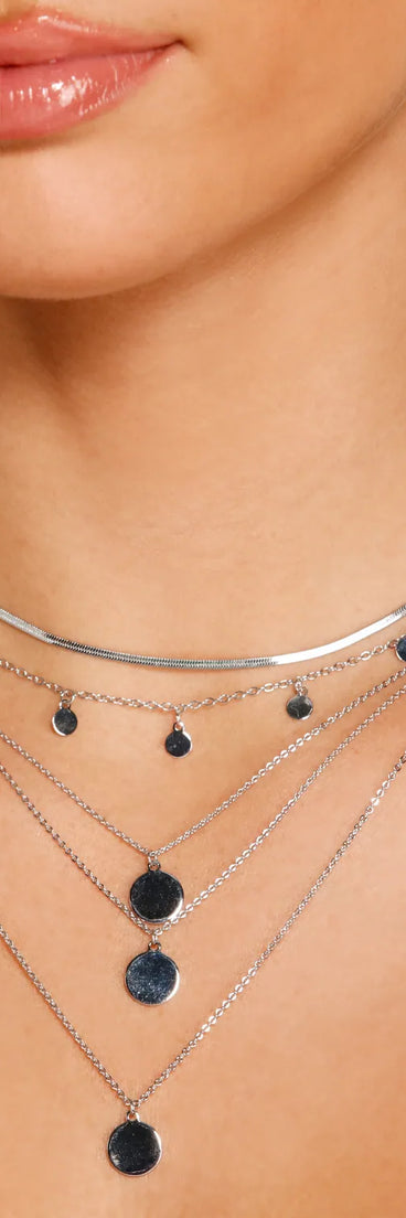 Snake Chain Coin Charm Necklace