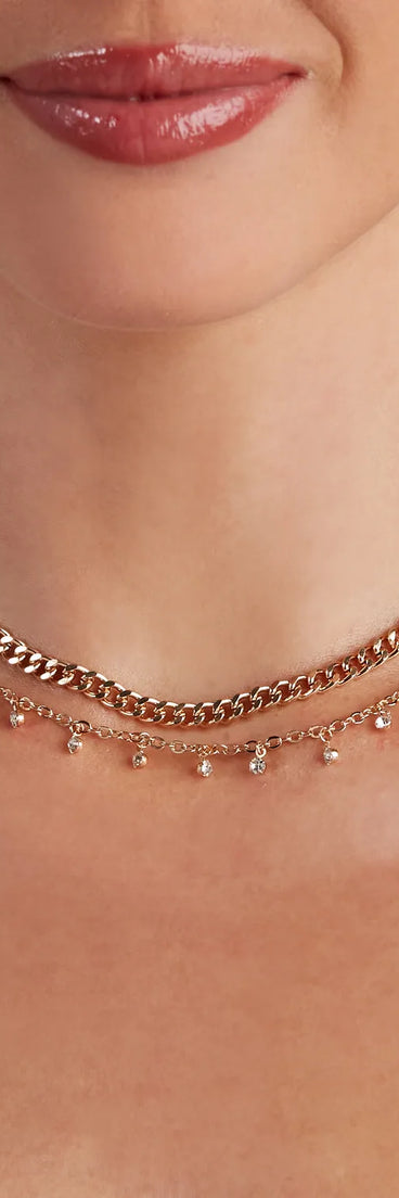 Edgy Details Layered Rhinestone Collar