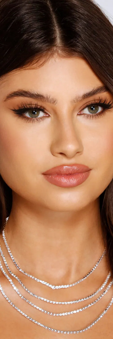 Wrap Me In Luxe Rhinestone Necklace And Duster Earrings Set